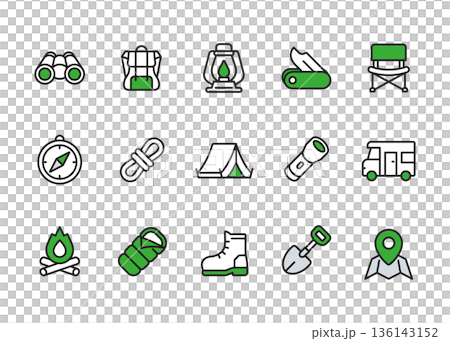キャンプアイコンセット 136143152