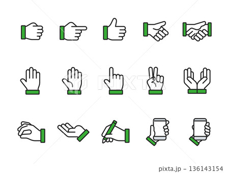 ハンドアイコンセット 136143154