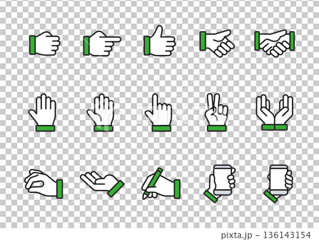 ハンドアイコンセット 136143154