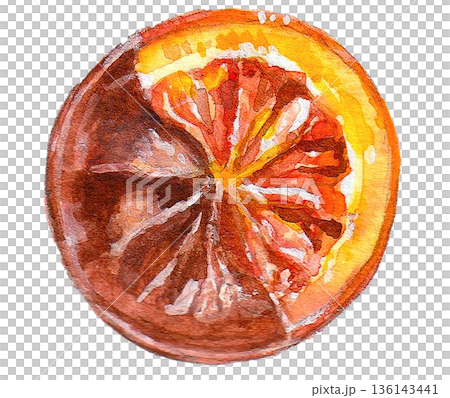 Orangette painted in watercolor Orangette painted in watercolor 136143441
