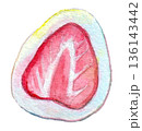 水彩で描いたいちごチョコ 136143442