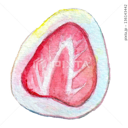 水彩で描いたいちごチョコ 136143442