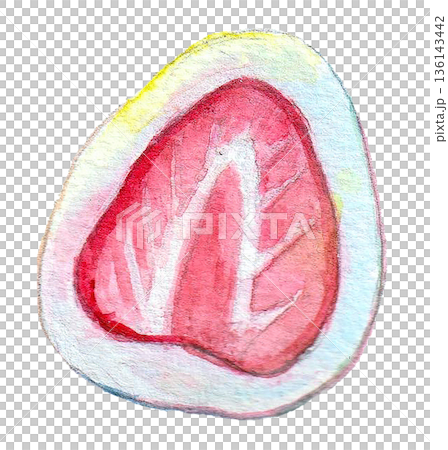 水彩で描いたいちごチョコ 136143442