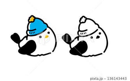 帽子を被ったシマエナガ 136143443