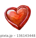 水彩で描いたハートチョコ 136143448