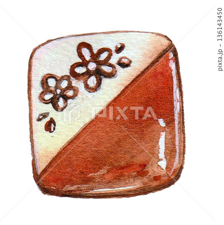 水彩で描いたチョコレート 136143450