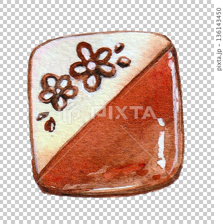 水彩で描いたチョコレート 136143450