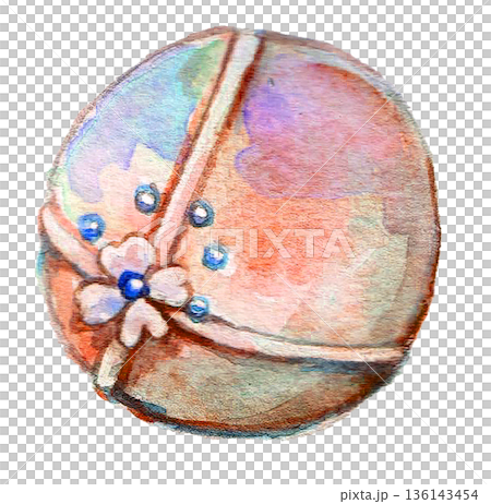 水彩で描いた丸いチョコ 136143454