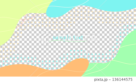Summer color polka dot and fluid shape frame 136144575