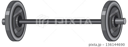Straight Barbell with Weights Vector Illustration 136144690
