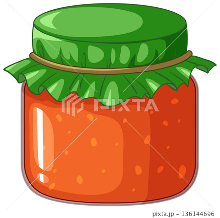 Vector Illustration of a Glass Jar Filled with Orange Fruit Jam Vector Illustration of a Glass Jar Filled with Orange Fruit Jam 136144696