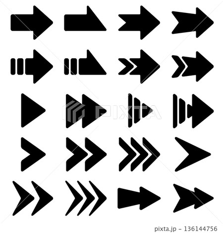 Arrow Icon Set - Glyph Arrow Icon Set - Glyph 136144756