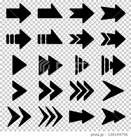 Arrow Icon Set - Glyph  136144756