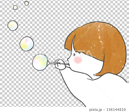 演奏肥皂泡的女孩 136144810