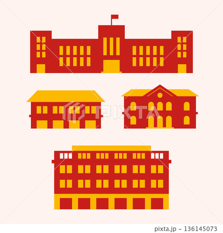 Commercial or government building icons set. 136145073