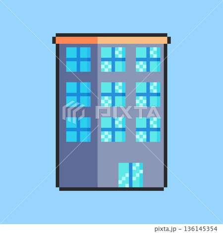 Pixel art Hotel Building game asset design Pixel art Hotel Building game asset design 136145354