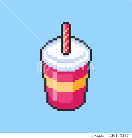 Pixel art Soda Cup game asset design Pixel art Soda Cup game asset design 136145357