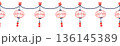 Seamless Chinese New Year lantern border with hanging ornaments in Chinese style, red and blue colors on transparent background. 136145389