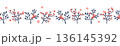 Seamless Chinese New Year border with trees in Chinese style, red and blue colors on transparent background. 136145392