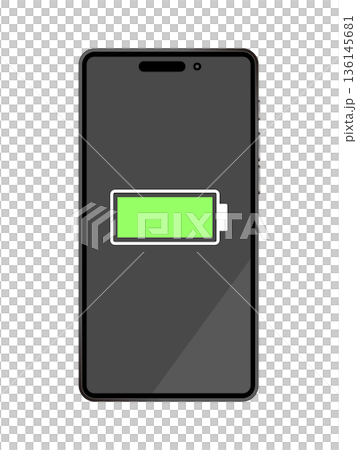 充電が満タンのスマートフォン画面 136145681