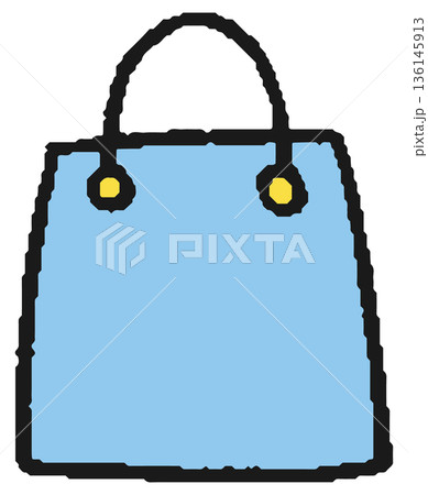 ショッピングバッグの手描きイラスト ショッピングバッグの手描きイラスト 136145913