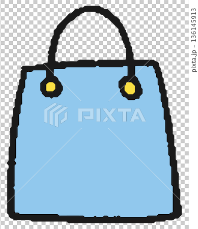 ショッピングバッグの手描きイラスト ショッピングバッグの手描きイラスト 136145913