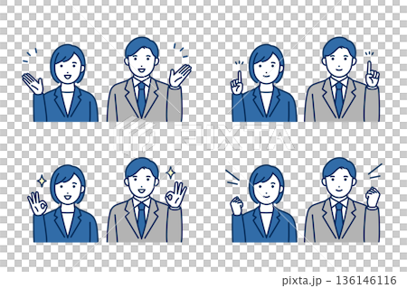 ビジネスパーソン表情セット 136146116