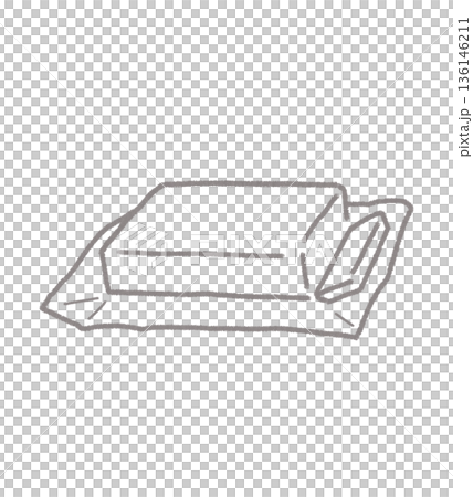 Cooking and baking butter hand-drawn line drawing illustration material 136146211