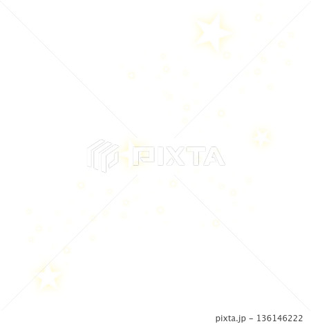 薄い黄色のキラキラ星のイラスト 136146222