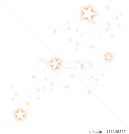 オレンジ色のキラキラ星のイラスト 136146225