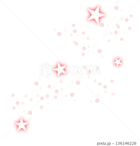 赤色のキラキラ星のイラスト 136146226
