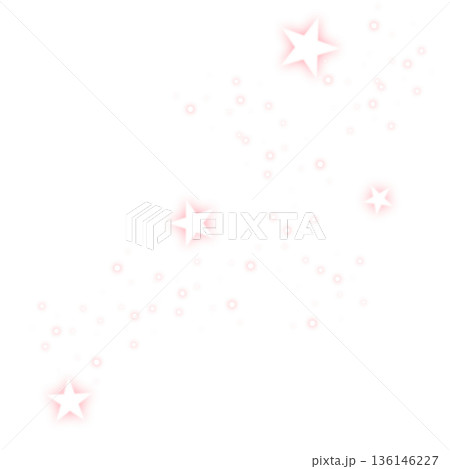 ピンク色のキラキラ星のイラスト 136146227