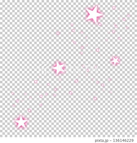 Bright pink sparkling star illustration 136146229