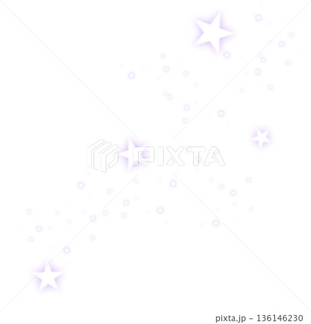 薄い紫色のキラキラ星のイラスト 136146230