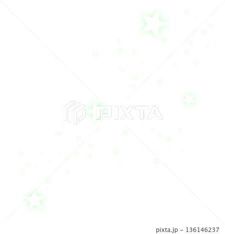 薄い緑色のキラキラ星のイラスト 136146237