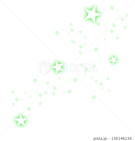 緑色のキラキラ星のイラスト 136146238