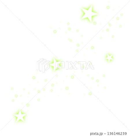 黄緑色のキラキラ星のイラスト 136146239