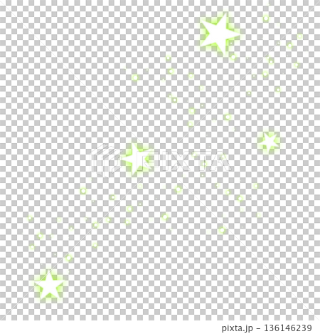 黄緑色のキラキラ星のイラスト 136146239