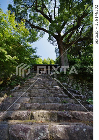 鳥栖市 四阿屋(あずまや)神社拝殿への石段 鳥栖市 四阿屋(あずまや)神社拝殿への石段 136146302