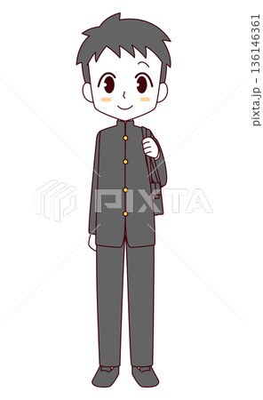 学ランの男子のイラスト 136146361
