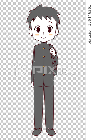 学ランの男子のイラスト 136146361