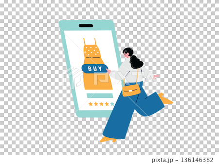 在線購物的女性 136146382