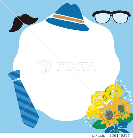 父の日のベクターイラストバナー（文字なし）｜6月イベント広告に使える汎用デザイン素材 136146397