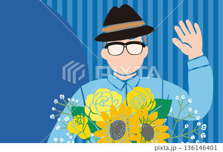 父の日のベクターイラストバナー(文字なし)|6月イベント広告に使える汎用デザイン素材 父の日のベクターイラストバナー(文字なし)|6月イベント広告に使える汎用デザイン素材 136146401