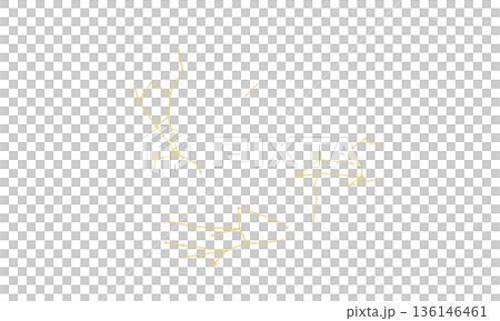 春のダイヤモンドのイラスト（ゴールド色の星座線） 136146461