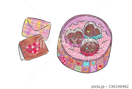 チョコレートのプレゼントのイラスト 136146462