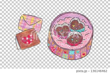 チョコレートのプレゼントのイラスト 136146462