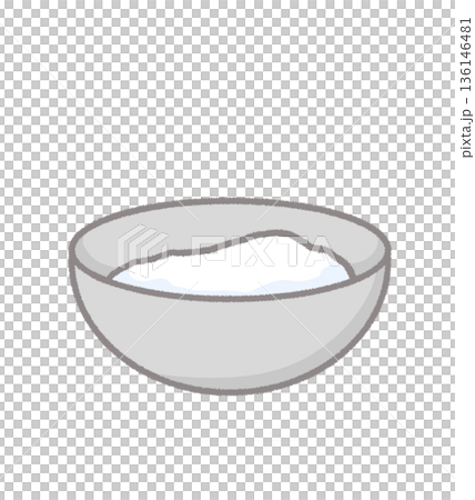 Hand-drawn illustration of a bowl 136146481