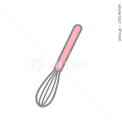 ホイッパー（泡立て器）手書きイラスト素材 136146484