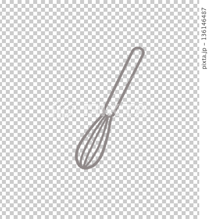 ホイッパー(泡立て器)手書き線画イラスト素材 ホイッパー(泡立て器)手書き線画イラスト素材 136146487